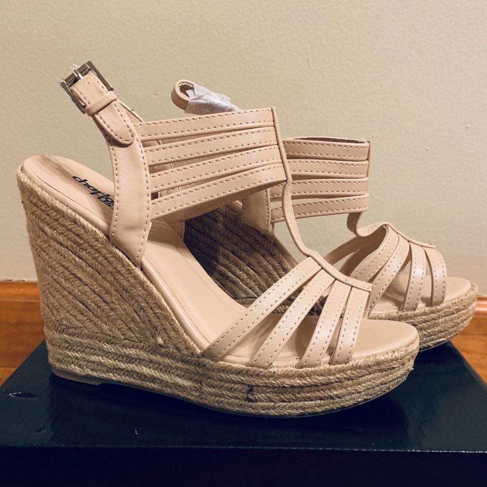 Charlotte Russe Cream Wedges